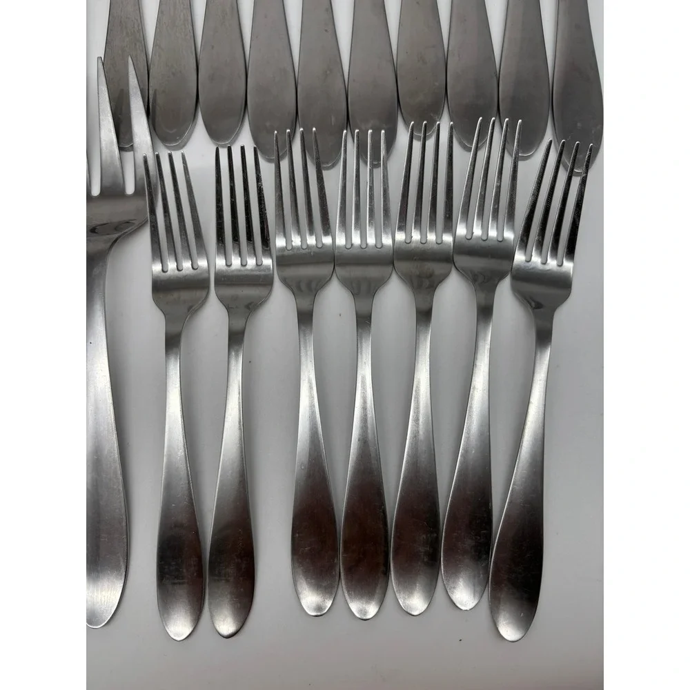 Cambridge Apex Flatware 30pc Silver Stainless Steel Modern Satin Brushed